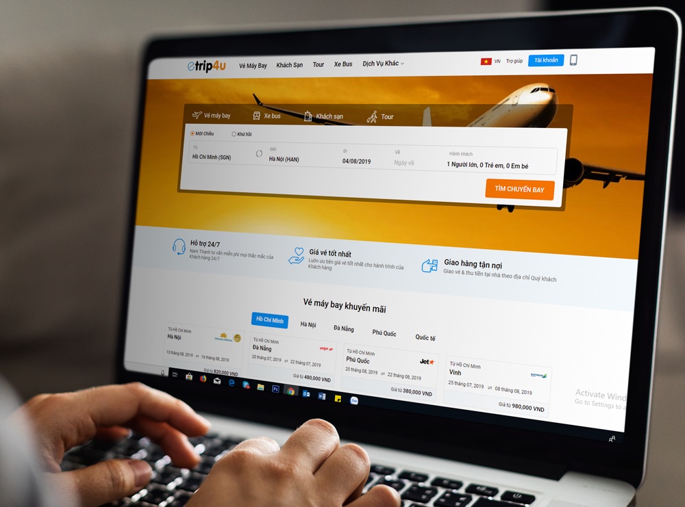 Etrip4u là website đặt vé máy bay trực tuyến được nhiều người tin dùng Etrip4u là website đặt vé máy bay trực tuyến được nhiều người tin dùng